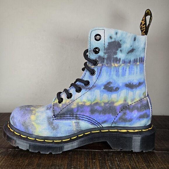 NEW Dr. Doc Martens 1460 Pascal Womens Size 6 Lace Up Boots Blue Tie Dye Suede - Picture 6 of 11